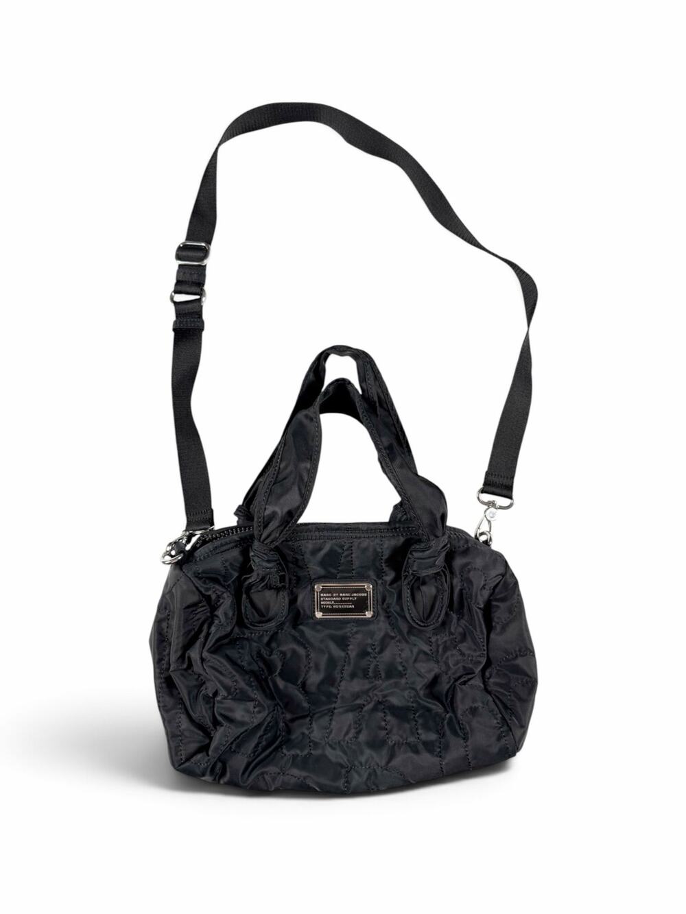 Marc by Marc Jacobs Standard Supply Workwear Quilted Nylon Satchel Bag Black